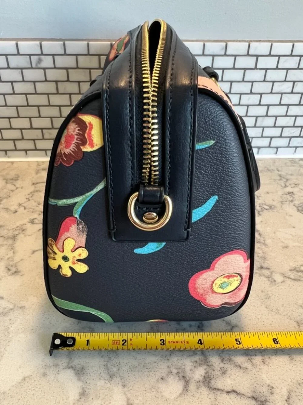 Coach Rowan Satchel with Floral Print + Matching Card Wallet